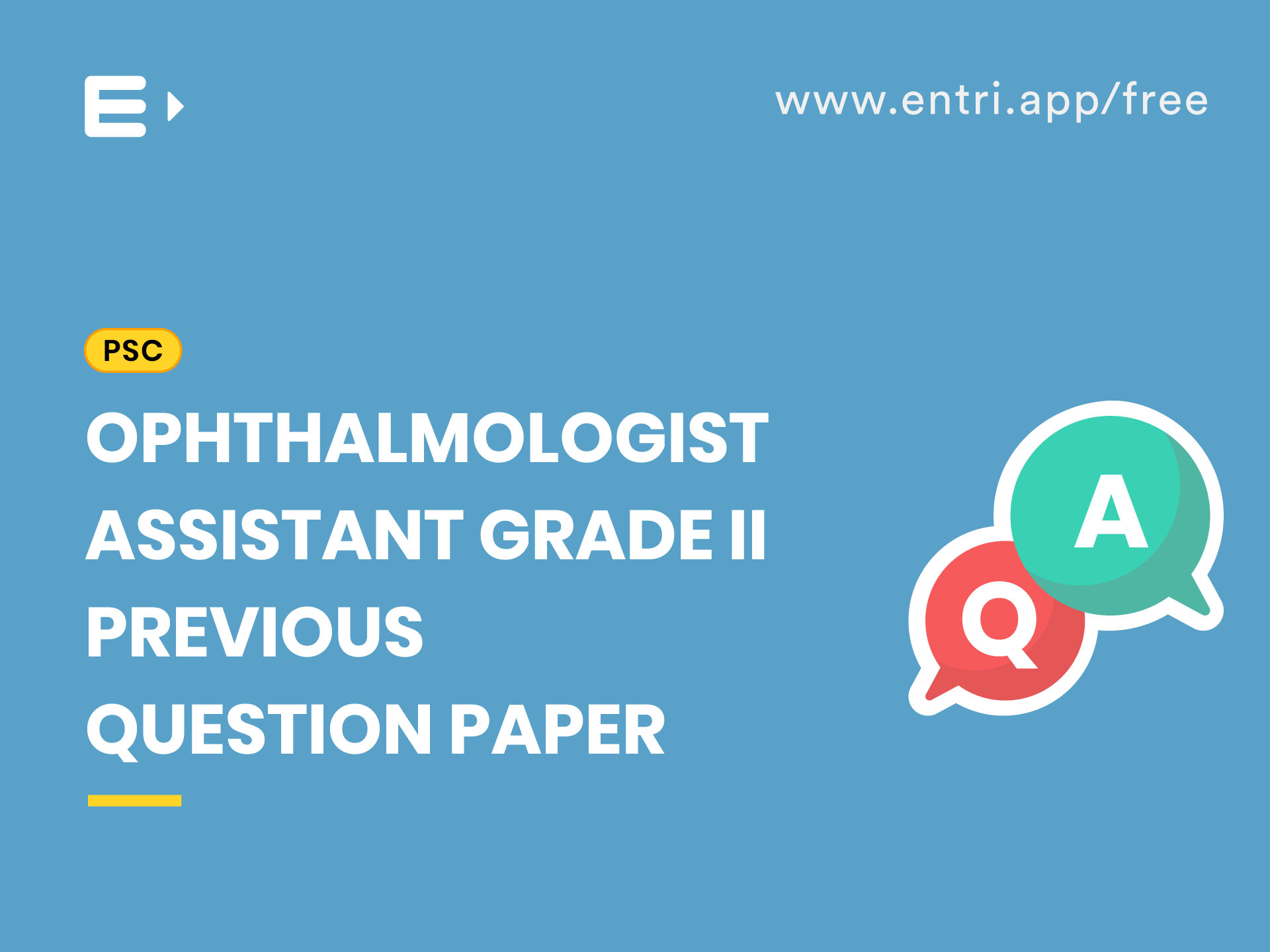 Kerala PSC Ophthalmic Assistant Grade II Previous Question Paper