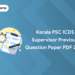 Kerala PSC ICDS Supervisor Previous Question Paper PDF 2024