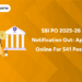 SBI PO 2025-26 Notification Out Apply Online for 541 Post