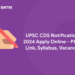 UPSC CDS Notification 2024 Apply Online - PDF, Link, Syllabus, Vacancy