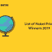 List of Nobel Prize winers 2019
