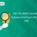 SSC GD 2025 Constable Syllabus and Exam Pattern PDF