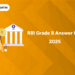 RBI Grade B Answer Key 2025