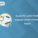 Kerala PSC Junior Health Inspector Grade 2 Previous Papers: PDF