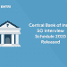 Central Bank of India SO Interview Schedule 2020 Released
