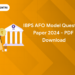 IBPS AFO Model Question Paper