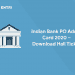 Indian Bank PO Admit Card 2020 – Download Hall Ticket