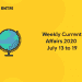 weekly current affairs 2020 july 13 to 19