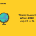 weekly current affairs 2020 july 20 to 26