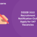 DSSSB 2022 Recruitment Notification Out Apply for 547 Vacancies