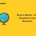 First in World – GK Questions and Answers