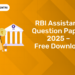 RBI Assistant Question Paper 2025 - Free Download