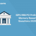 IBPS RRB PO Prelims Memory Based Questions 2020