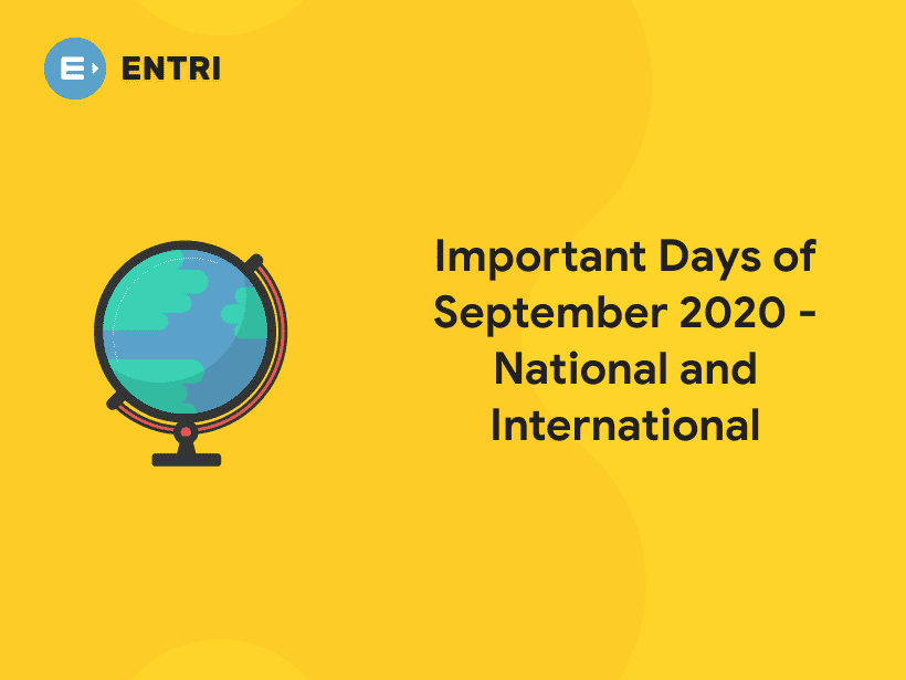 Important Days of September 2020 National and International Entri Blog