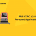 RRB NTPC rejected applications