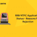rrb ntpc application status - reasons for rejection