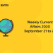 weekly current affairs 2020 september 21 to 27