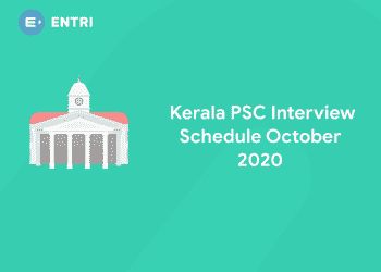 Kerala PSC Interview Schedule October 2020