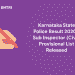 Karnataka State Police Result 2020 - Sub Inspector (Civil) Provisional List Released