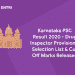 Karnataka PSC Result 2020 - Drug Inspector Provisional Selection List & Cut Off Marks Released