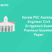 Kerala PSC Assistant Engineer Civil (Irrigation) Exam Previous Question Paper
