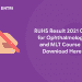RUHS Result 2021 Out for Ophthalmology and MLT Course - Download Here