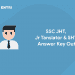 SSC JHT, Jr Translator, SHT Final Key 2021 Released