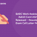 BARC Work Assistant Admit Card