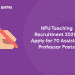 HPU Teaching Recruitment 2021