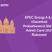 KPSC Group A & B (Gazetted Probationers) Mains Admit Card 2021 Released