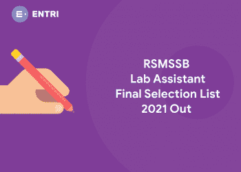 RSMSSB Lab Assistant Final Selection List 2021 out