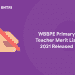 WBBPE Primary Teacher Merit List 2021 Released