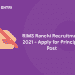 RIMS Ranchi Recruitment 2021 - Apply for Principal Post
