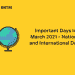 Important-Days-in-March-2021 - National -and-International-Days
