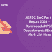 JKPSC SAC Part 1 Result 2021 - Download JKPSC Departmental Exam Mark List Here