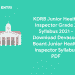 KDRB Junior Health Inspector Grade 2 Syllabus 2021