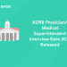 KDRB Physician Medical Superintendent Interview Date 2021 Released
