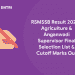 RSMSSB Result 2021 – Agriculture & Anganwadi Supervisor Final Selection List & Cutoff Marks Out
