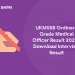 UKMSSB Ordinary Grade Medical Officer Result 2021 – Download Interview Result