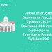 Junior Instructor Secretarial Practice Syllabus