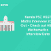 Kerala PSC HSST Maths Interview 2021