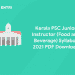 Kerala PSC Junior Instructor (Food and Beverage) Syllabus 2021 PDF Download