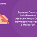 Supreme Court of India Personal Assistant Result