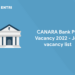 CANARA Bank PO Vacancy 2022 - Job vacancy list