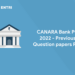 CANARA Bank PO 2022 - Previous Question papers PDF