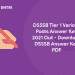 DSSSB Tier 1 Various Posts Answer Key 2021 Out - Download DSSSB Answer Key PDF