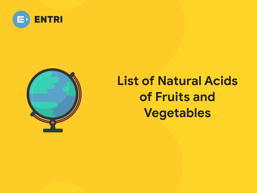 List of Natural Acids of Fruits and Vegetables Entri Blog