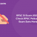 RPSC SI Exam 2021