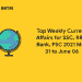 Top Weekly Current Affairs for SSC, RRB, Bank, PSC 2021 May 31 to June 06