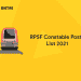 RPSF Constable Posts List 2021